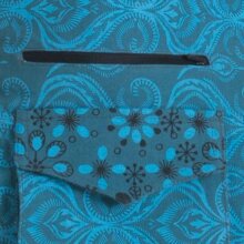 Vishes Bauchtasche bedruckt und bestickt aus Baumwolle Wendetasche türkis