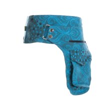 Vishes Bauchtasche bedruckt und bestickt aus Baumwolle Wendetasche türkis
