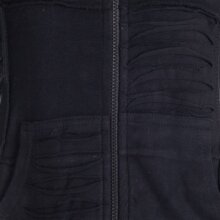 Vishes Goa Jacke Hoodie Zipfelkapuze Sweatjacke schwarz-uni 48