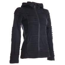 Vishes Goa Jacke Hoodie Zipfelkapuze Sweatjacke schwarz-uni 48