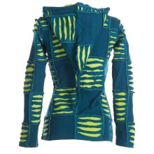 Vishes Goa Jacke Hoodie Zipfelkapuze Sweatjacke türkis-hellgrün 38