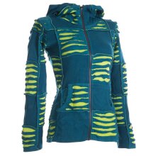 Vishes Goa Jacke Hoodie Zipfelkapuze Sweatjacke türkis-hellgrün 38