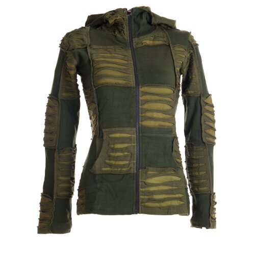 Vishes Goa Jacke Hoodie Zipfelkapuze Sweatjacke olive 46