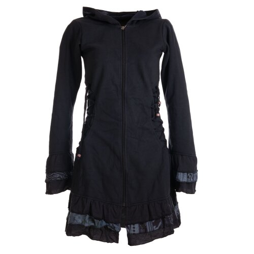 Vishes Zipfelkapuze Jacke Elfenjacke Larp Hippie UNIKAT schwarz 42