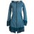 Vishes Zipfelkapuze Jacke Elfenjacke Larp Hippie UNIKAT türkis 42