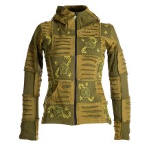 Vishes Jacke bestickt Patchwork Jacke Zipfelkapuze...