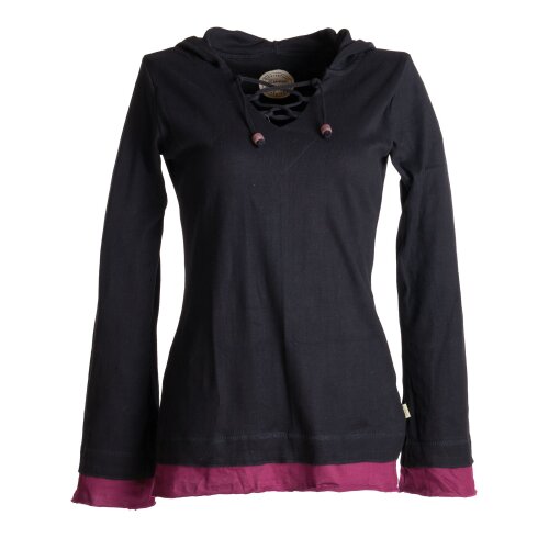 Vishes Zipfelshirt Zipfelkapuze Elfen Larp schwarz 36