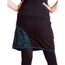 Vishes Mini Rock bestickt Goa Rock Hippie Cacheur schwarz-türkis 44/46