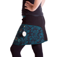 Vishes Mini Rock bestickt Goa Rock Hippie Cacheur schwarz-türkis 44/46