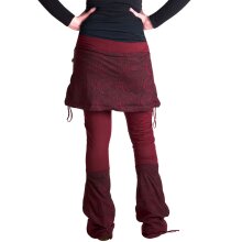Vishes Hose mit Rock Hippie Hose Goa Rock Hippie Cacheur dunkelrot 40-42