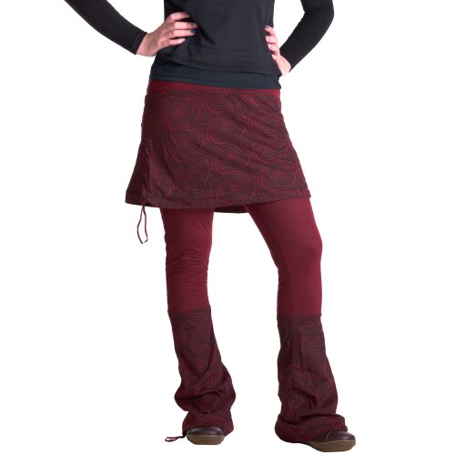 Vishes Hose mit Rock Hippie Hose Goa Rock Hippie Cacheur dunkelrot 44-46