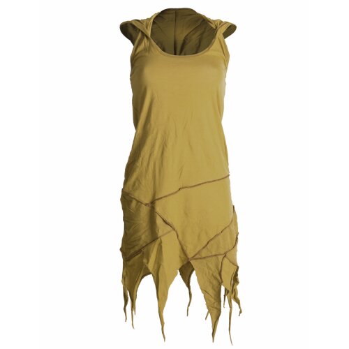 Vishes Zipfelkleid Neckholder Sommerkleid Hoodie Elfenkleid Olivegrün 38