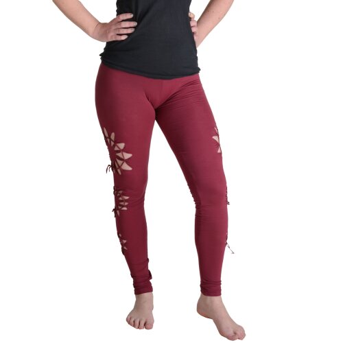 Vishes Leggings Hose Cutwork Goa Hose Elfen dunkelrot 44/46