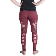 Vishes Leggings Hose Cutwork Goa Hose Elfen dunkelrot 44/46