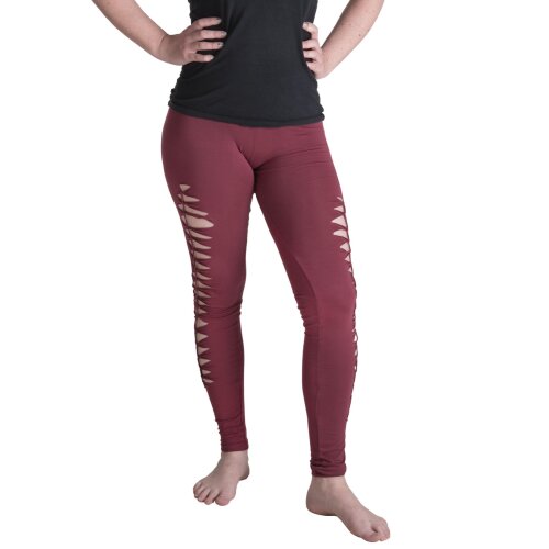 Vishes Leggings Hose Cutwork Goa Hose Elfen dunkelrot 48