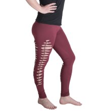Vishes Leggings Hose Cutwork Goa Hose Elfen dunkelrot 48