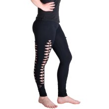 Vishes Leggings Hose Cutwork Goa Hose Elfen schwarz 40/42