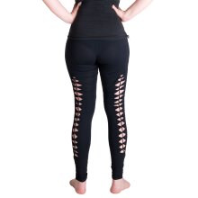 Vishes Leggings Hose Cutwork Goa Hose Elfen schwarz 48