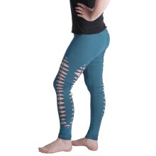 Vishes Leggings Hose Cutwork Goa Hose Elfen türkis 40/42