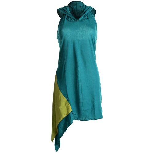 Vishes Mini Kleid Goa Neckholder Kleid Zipfelkleid türkis 42