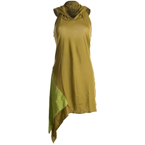 Vishes Mini Kleid Goa Neckholder Kleid Zipfelkleid olive 42