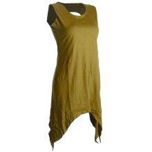 Vishes Zipfeliges Elfenkleid aus Baumwolle - mit rundem Rückenausschnitt olive 38-40