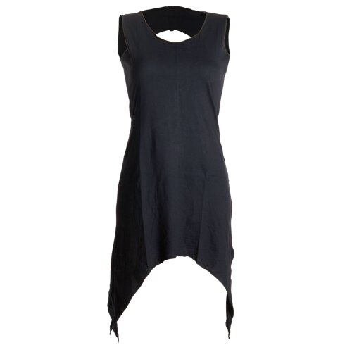 Vishes Zipfeliges Elfenkleid aus Baumwolle - mit rundem Rückenausschnitt schwarz 42-44