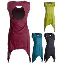 Vishes Zipfeliges Elfenkleid aus Baumwolle - mit rundem Rückenausschnitt dunkelrot 38-40