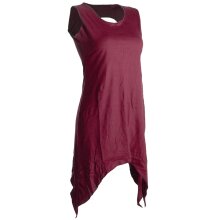 Vishes Zipfeliges Elfenkleid aus Baumwolle - mit rundem Rückenausschnitt dunkelrot 38-40