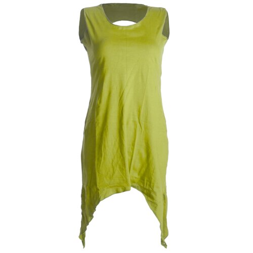Vishes Zipfeliges Elfenkleid aus Baumwolle - mit rundem Rückenausschnitt hellgrün 42