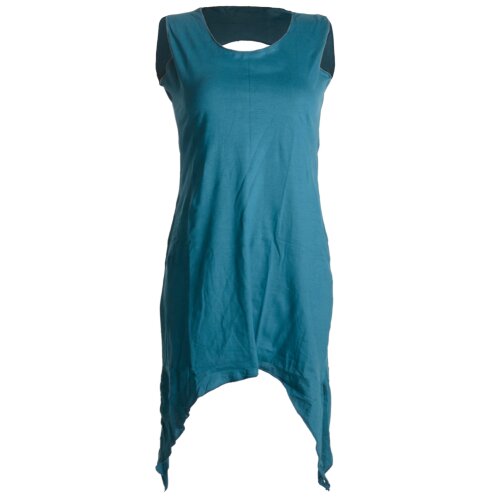 Vishes Zipfeliges Elfenkleid aus Baumwolle - mit rundem Rückenausschnitt türkis 34-36
