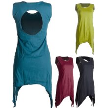 Vishes Zipfeliges Elfenkleid aus Baumwolle - mit rundem Rückenausschnitt türkis 42