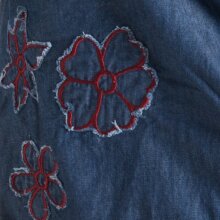 Vishes Blumen Jeans Haremshose Blau 40
