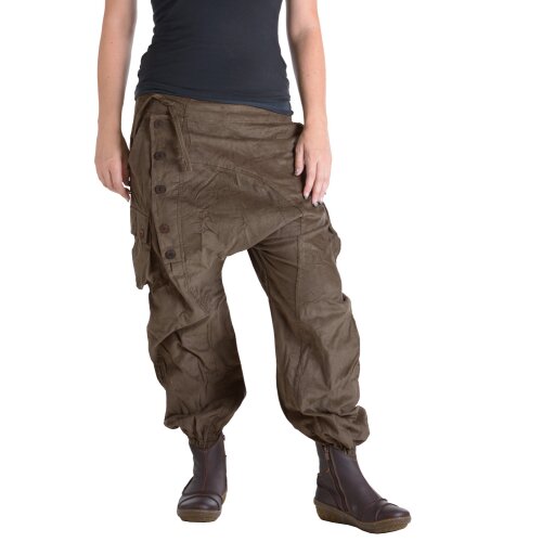 Vishes Cordhose Haremshose warm olive 42