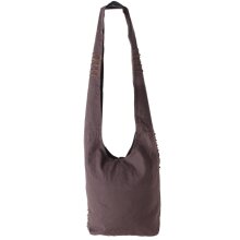 Vishes alternative Bekleidung - Yogitasche aus Baumwolle mit Cutwork und Schnüren braun