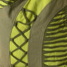 Vishes alternative Bekleidung - Yogitasche aus Baumwolle mit Cutwork und Schnüren olive