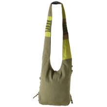 Vishes alternative Bekleidung - Yogitasche aus Baumwolle mit Cutwork und Schnüren olive