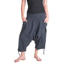 Vishes Extra Weite Hose mit Taschen 3/4 Hose grau