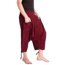 Vishes Extra Weite Hose mit Taschen 3/4 Hose dunkelrot