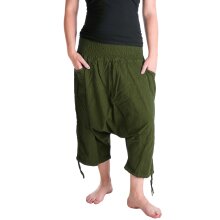 Vishes Extra Weite Hose mit Taschen 3/4 Hose olive