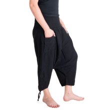 Vishes Extra Weite Hose mit Taschen 3/4 Hose schwarz