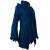 Vishes Patchwork Jacke FLeece Zipfelkapuze Hoodie blau 36