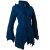 Vishes Patchwork Jacke FLeece Zipfelkapuze Hoodie blau 38