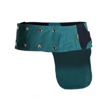 Vishes Wendebauchtausche aus Canvas Baumwolle schwarz-türkis