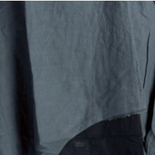 Vishes Ärmelloses Zipfeliges Lagenlook Kleid / Tunika aus handgewebter Baumwolle schwarz-grau 40