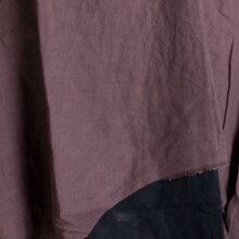 Vishes Ärmelloses Zipfeliges Lagenlook Kleid / Tunika aus handgewebter Baumwolle schwarz-braun 42