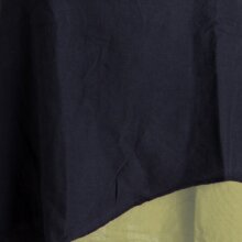 Vishes Ärmelloses Zipfeliges Lagenlook Kleid / Tunika aus handgewebter Baumwolle olive-schwarz 46