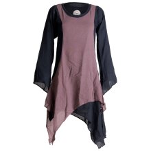 Vishes Langärmliges Zipfeliges Lagenlook Kleid /...