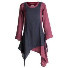 Vishes Langärmliges Zipfeliges Lagenlook Kleid /...