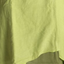 Vishes Langärmliges Zipfeliges Lagenlook Kleid / Tunika aus handgewebter Baumwolle olive-hellgrün 42-44